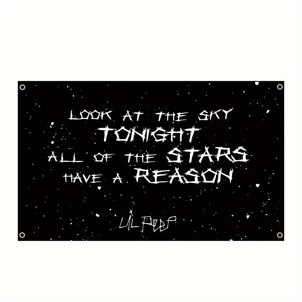 2x3 Fuß 3x5 Fuß Lil Peep Look At The Sky Tonight Flagge für Innendekoration, Zuhause, Studentenwohnheim, Schlafzimmer, Wohnzimmer, Dekoration – Detail 1