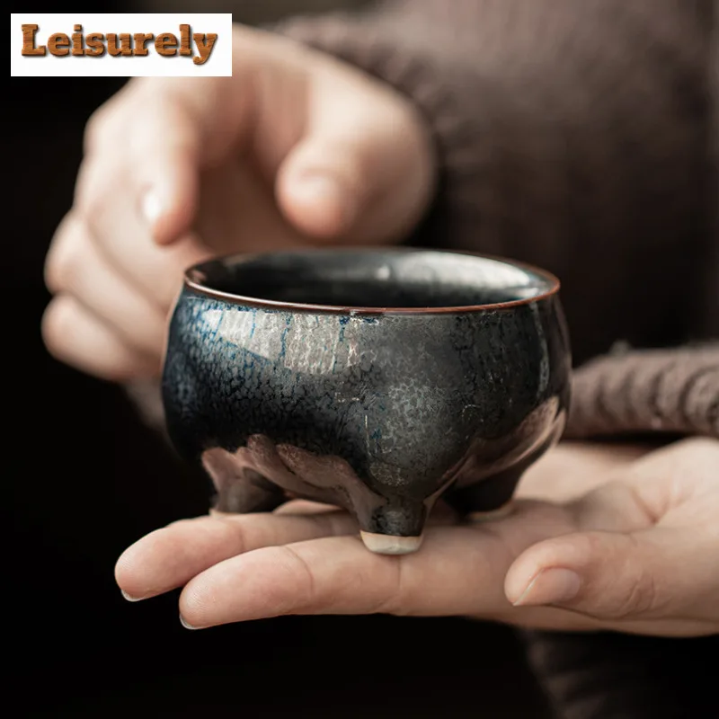 140ML Kiln Change Starry Sky Tianmu Galze Teacup Retro Tea Bowl Jug Tea-tasting Smelling Cup Chazhan Master Cups Cha Accessories