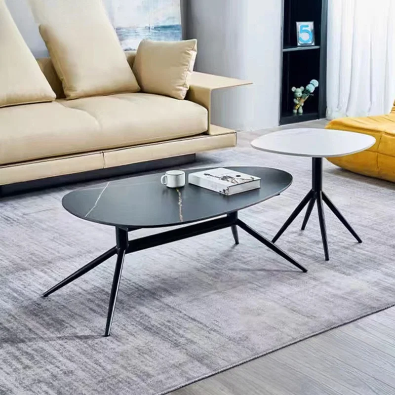 Benutzer definierte Großhandel Minimalist Hochwertige Luxus Wohnzimmer Möbel Schiefer Marmorplatte Kohlenstoffs tahl Couch tisch