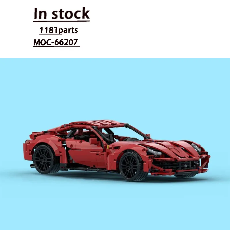 

MOC-66207 Classic New Iconic Sports Red Supercar Building Block Model 1181parts Boys' and Children's Birthday Christmas Toy Gift