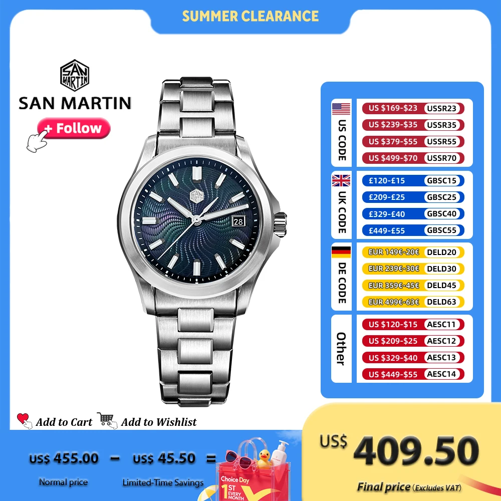 Jam Tangan San Martin 39mm Mewah Dress Miyota 9015 Jam Tangan Mekanis Otomatis untuk Pria dengan Mop Guilloche 100M Tahan Air SN0150