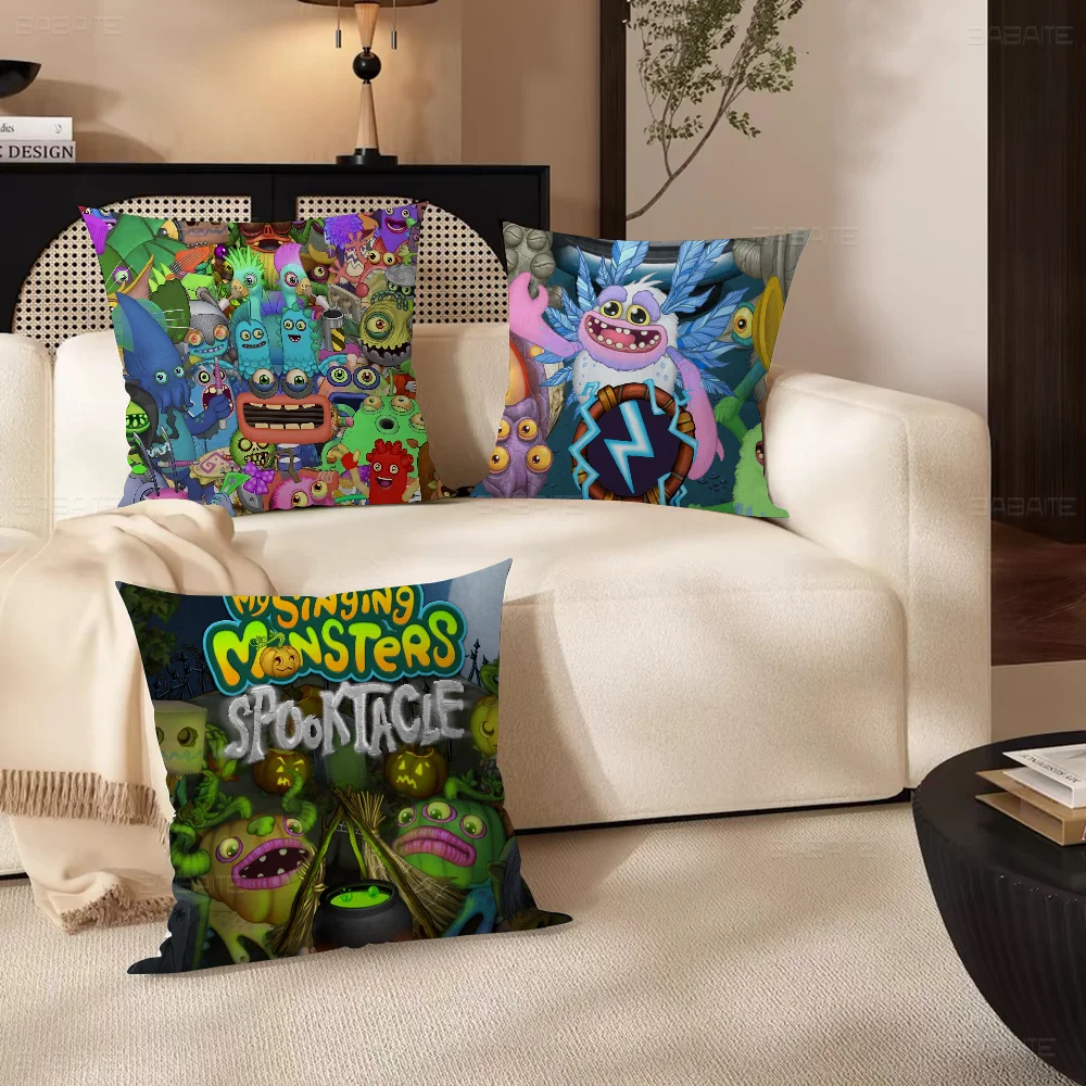 

My Singing Monsters Cushion Cover Inches Farmhouse Decor Home Throw Pillow Covers For Couch Decorations