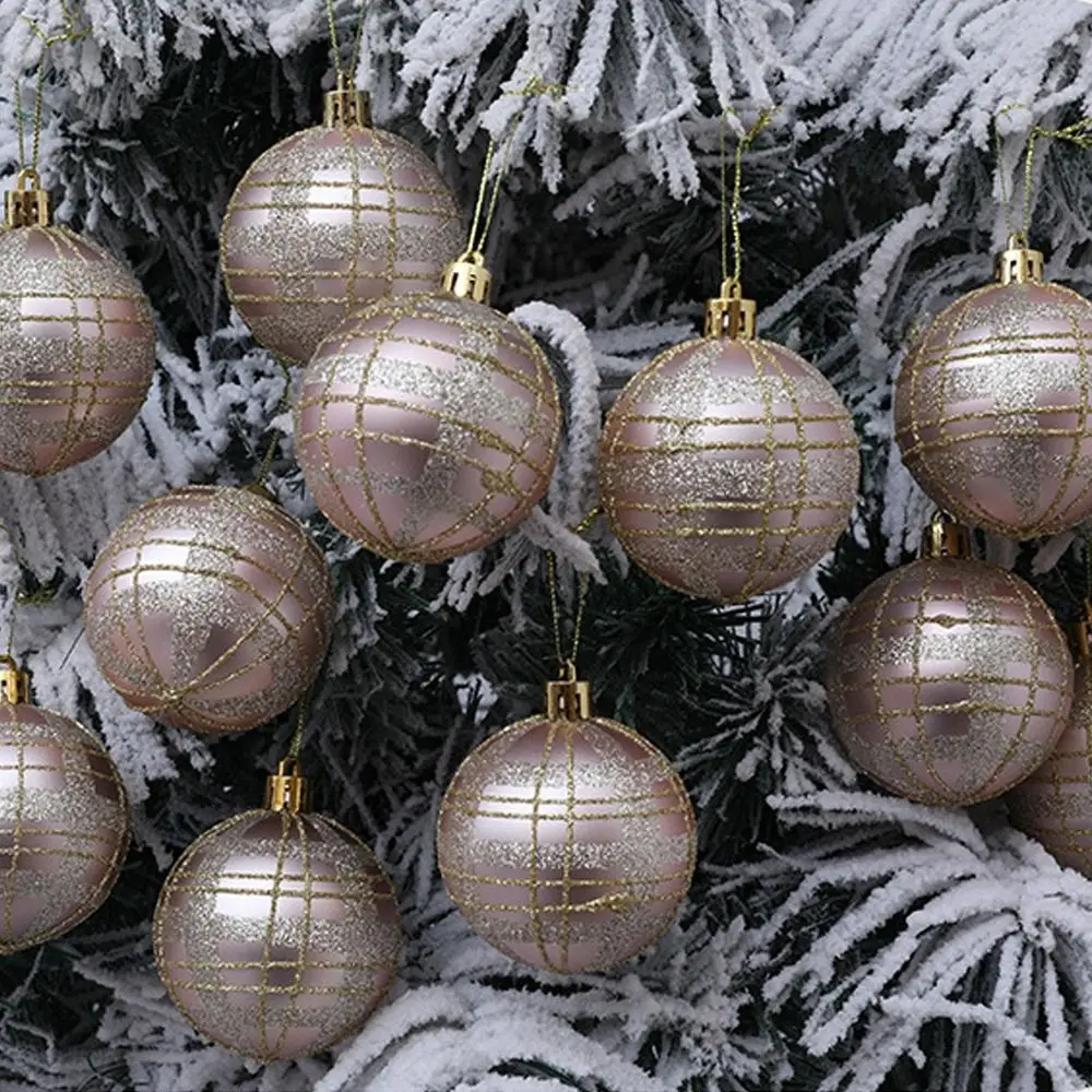 

6pcs 6cm Christmas Balls Pendant Shatterproof DIY Merry Christmas Decor Electroplated Painted Christmas Gift Balls