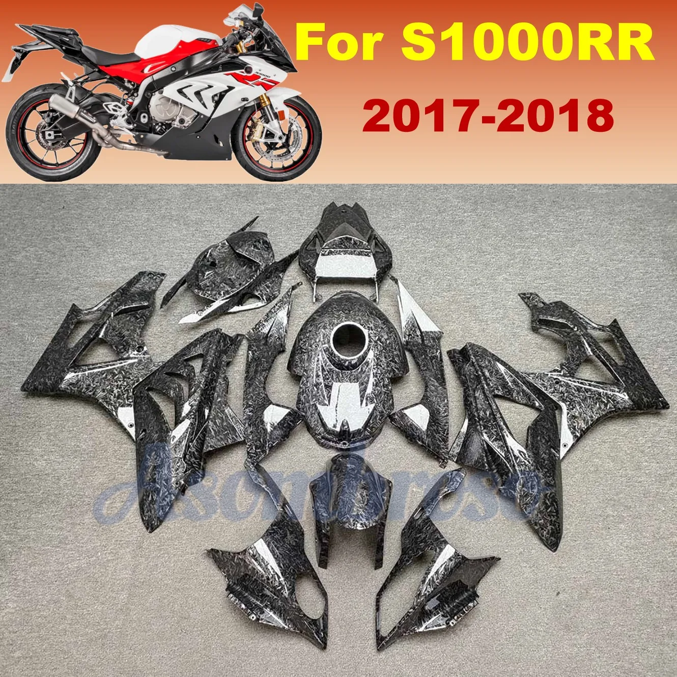 

Комплект обтекателя из кованого углеродного волокна для BMW S1000RR 2017 2018 S1000 RR 17 18 S 1000RR, крышка кузова мотоцикла
