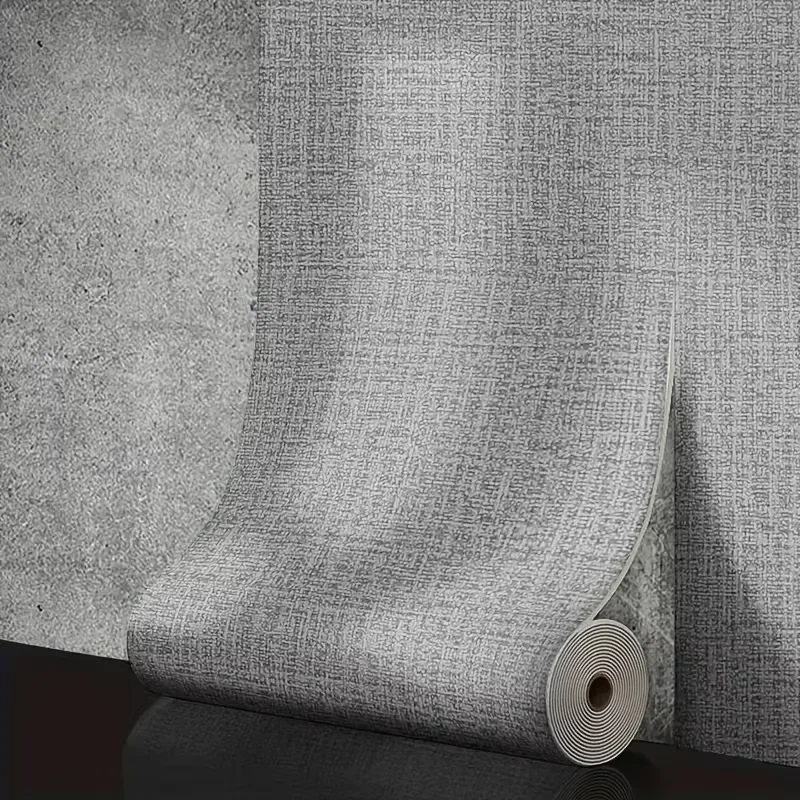 50cmX10m self-adhesive PVC solid color 3D linen foam thickened waterproof background wall decorative wallpaper wall sticker