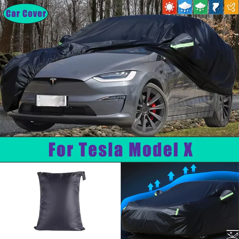

Car Full Outer Covers Outdoor Waterproof Dustproof Sun Rain Snow Protection Exterior Car Accessories For Tesla Model X