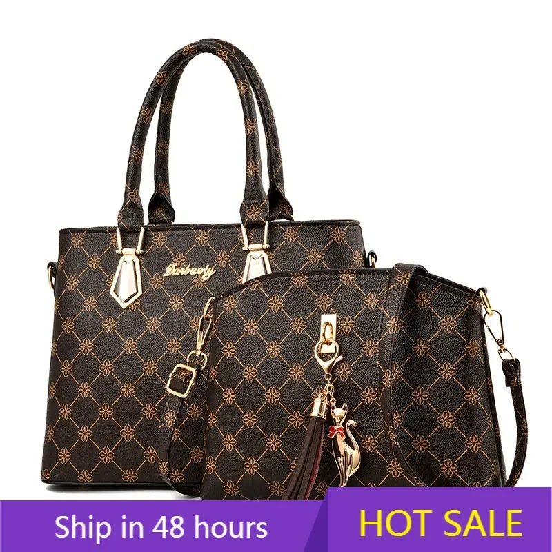 New Classic Printed Femal Handbag Large Capacity Composite Bag Ladies Shoulder Bags 2 Piece Set Crossbody Women's Bag Purse