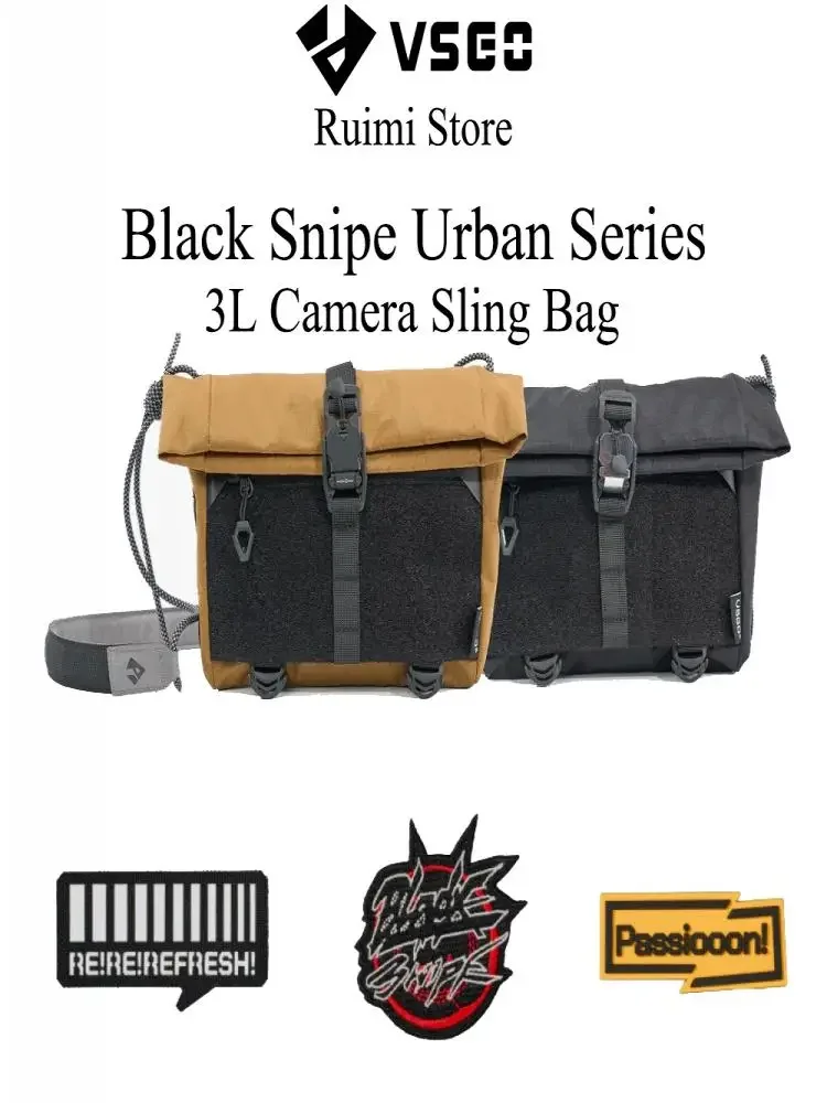 Torba na ramię/przez ramię VSGO Black Snipe Urban Camera Sling 3L, przenośna torba na obiektyw do użytku na zewnątrz VB016/VB017 — zdjęcie produktu 7