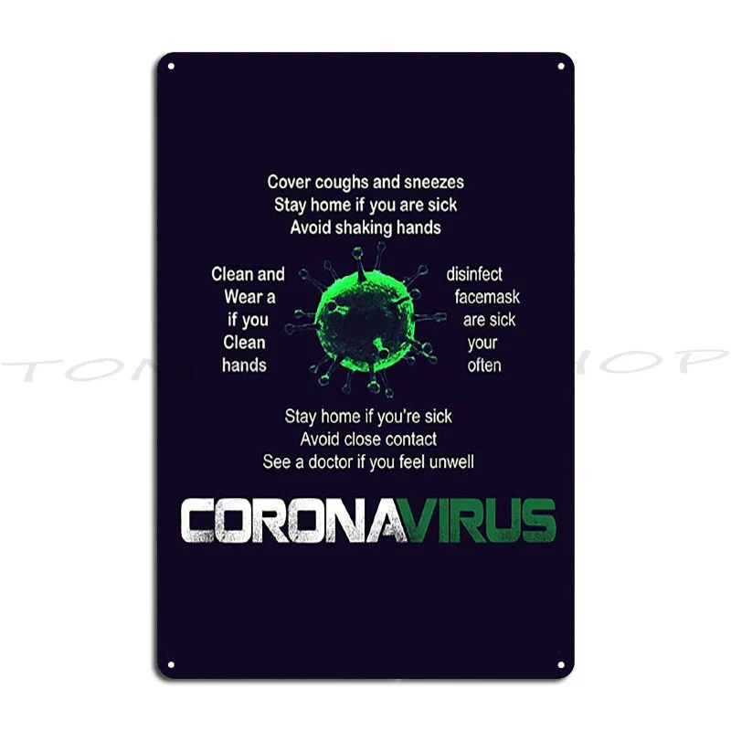 Fight agains virus Social Distance Thing Metal Plaque Poster Club Decoration PaintingGarage Designing  Tin Sign Poster
