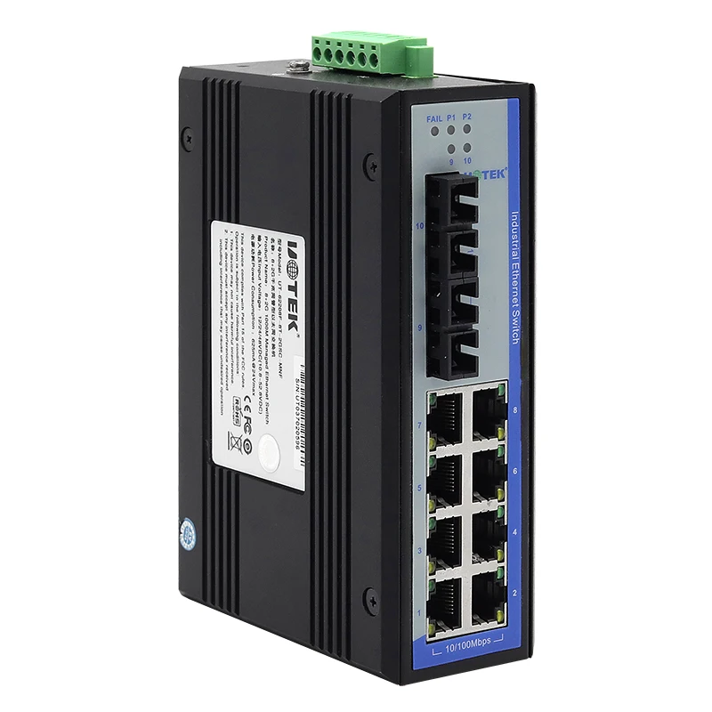 UOTEK 1000M 8 + 2G Gigabit conmutador Ethernet no administrado incorporado en tienda y en adelante 8k Buffer UT-60208F-8T-2GSC-MNF
