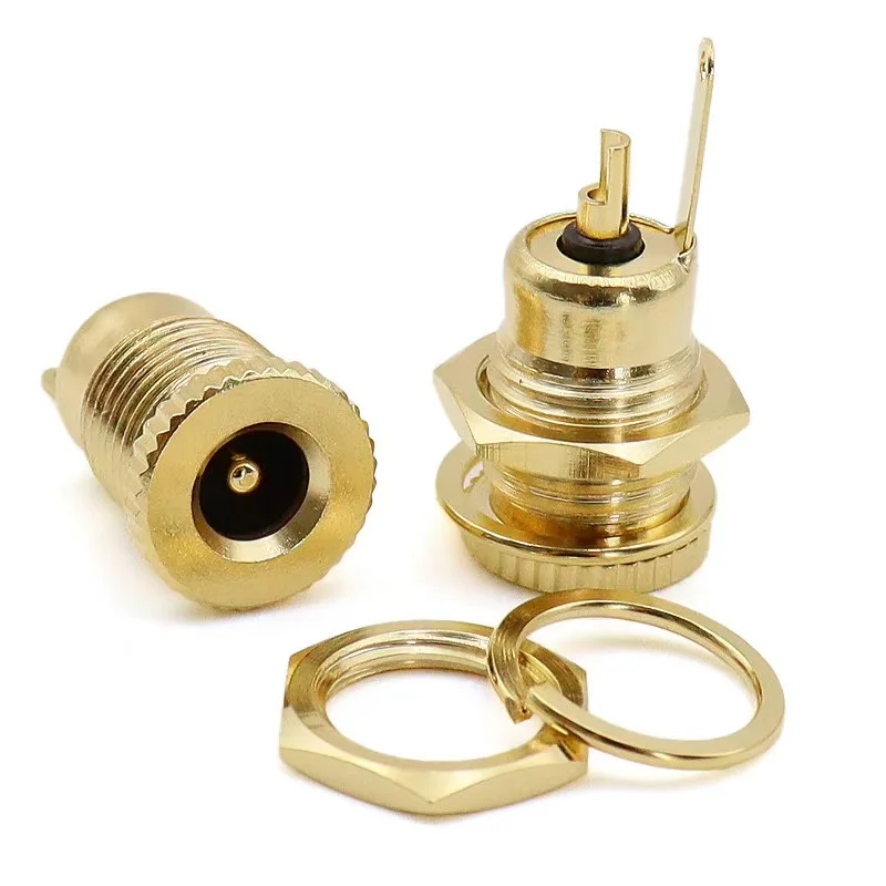 1PC DC-099 DC Power Supply Jack Socket Female Panel Mount Connector 5.5mm 2.1mm 2.5mm Plug Adapter 2 Terminal Types GOLD PLATED