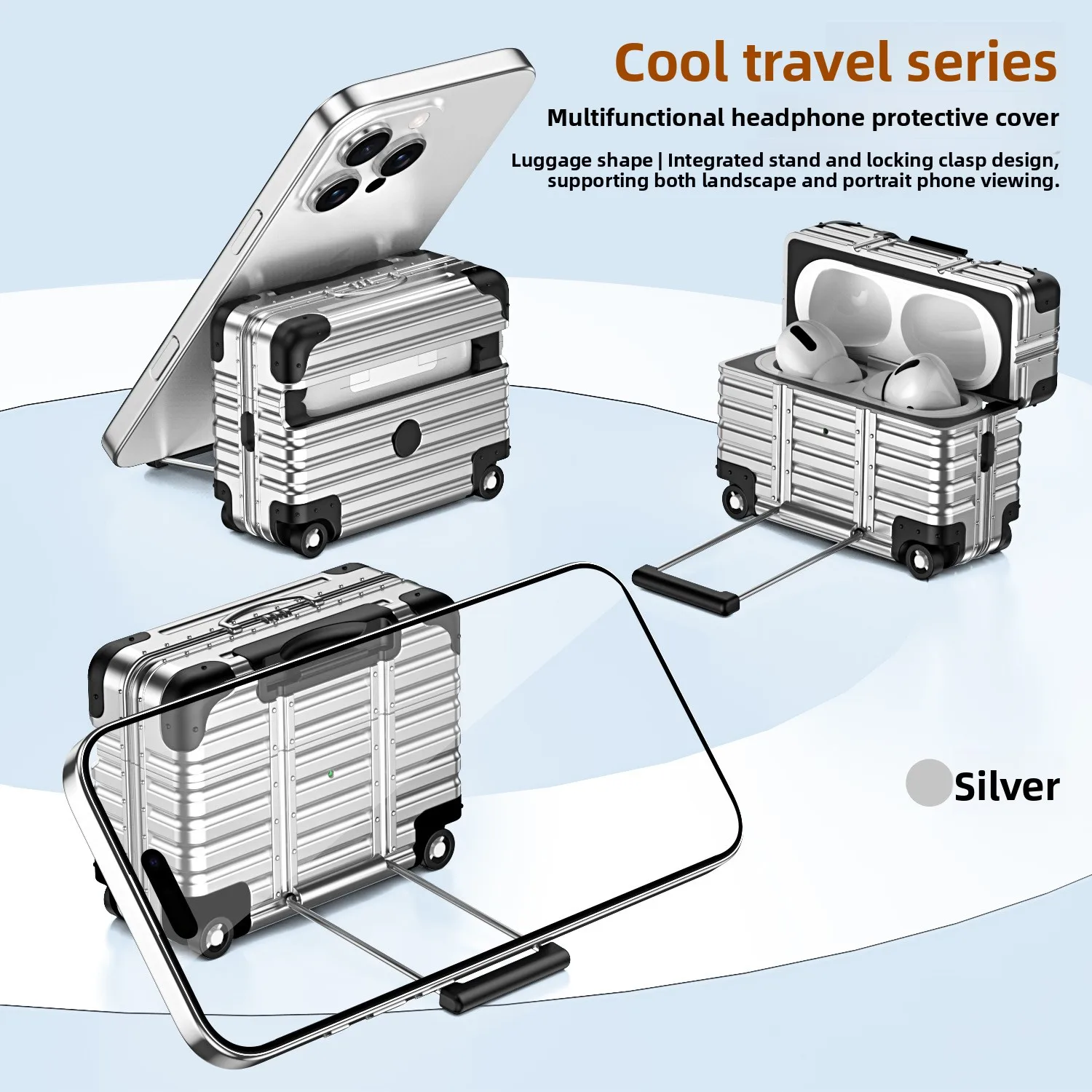 Fashion Luggage Suitcase For Airpods 4 Pro3 Pro2 Trendy Protective Case For Airpods pro Drop-proof Headphone Case