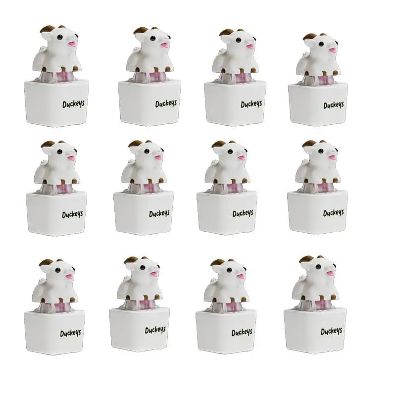 2-20pcs Baoaaaa Cute Lamb with Sound and LED Light Rechargeable Keychain Fun Goat Keyboard Knocker Relieves Stress