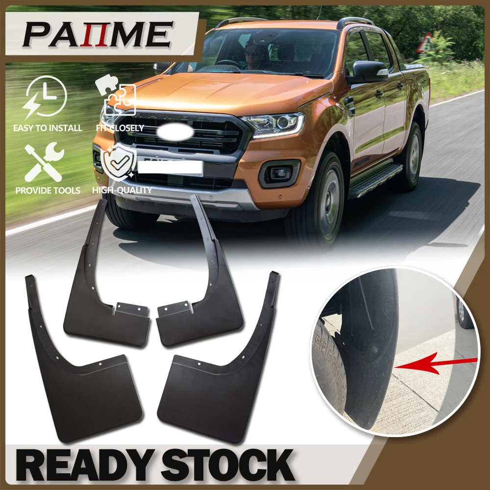 4 Pcs Set Mud Flaps Mudflaps Splash Guards Front Rear Mud Flap Mudguards Fender fit for ford ranger 2012-2018 YC101007