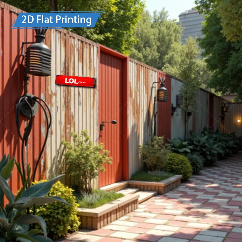 [2D FLAT] 1pc Metal Sign, 4×16inch Retro Red LOL Landing Metal Sign for Garden Door Decor