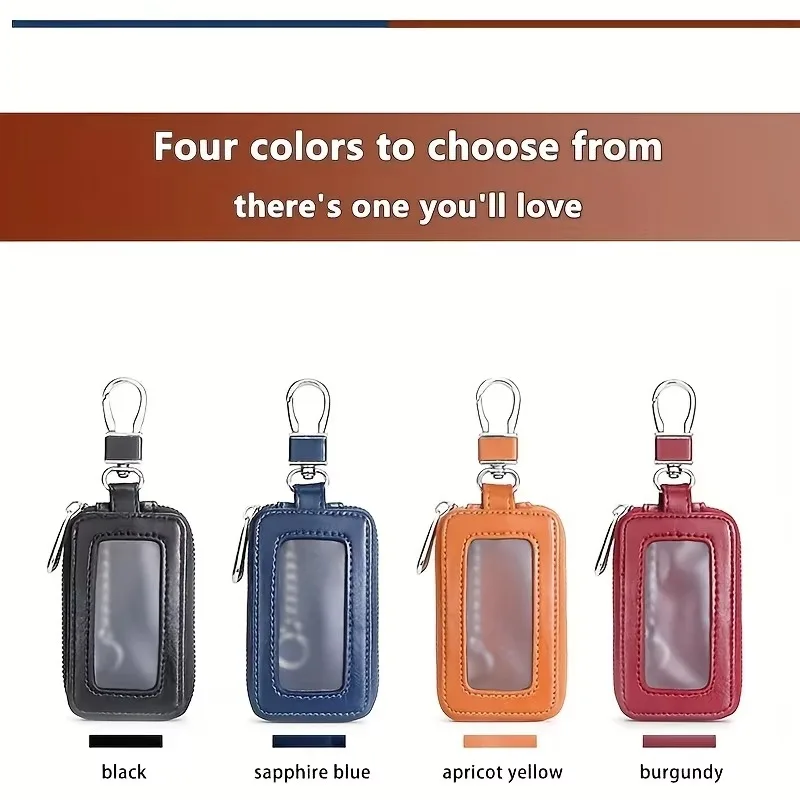 Car Key Case Key Protector Smart Key Chain Coin Holder Metal Hook And Keyring Wallet Retro Bag For Auto Remote Key Fob