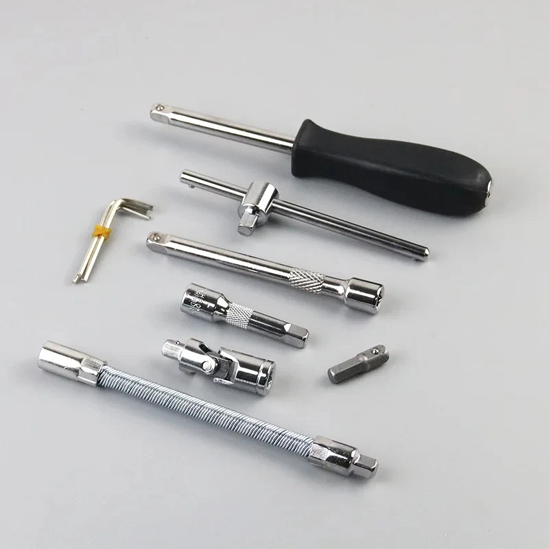 Imagem -02 - Conjunto de Chave de Soquete Doméstica 46 Peças Aço Cromo Vanádio Motocicleta Ferramenta de Reparo de Carro Catraca Torque Combinação Caixa de Ferramentas Mecânicas