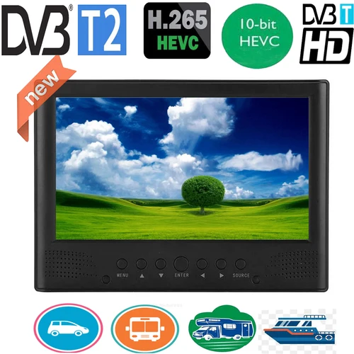 Leadstar 9インチポータブルデジタルミニテレビDVB-T-T2とhevc H265 10Bitコード16:9 800*480デュアルスピーカープレーヤー用