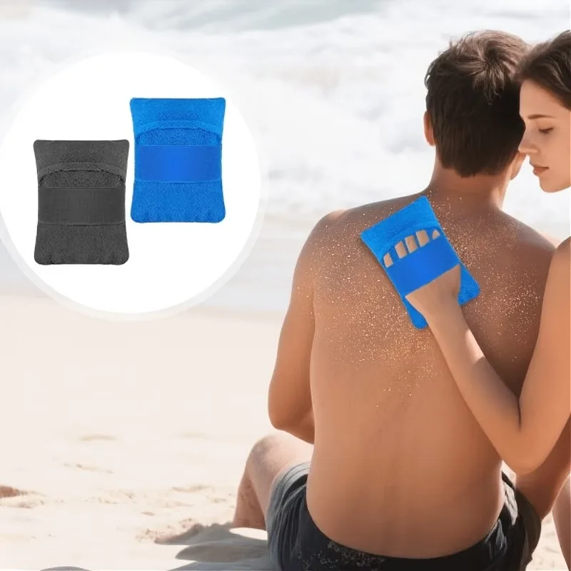1/2Pcs Beach Sand Remover Gloves, Ultra Soft Microfiber Sand Wipes with Elastic Strap, Reusable for Beach Pool Camping Travel