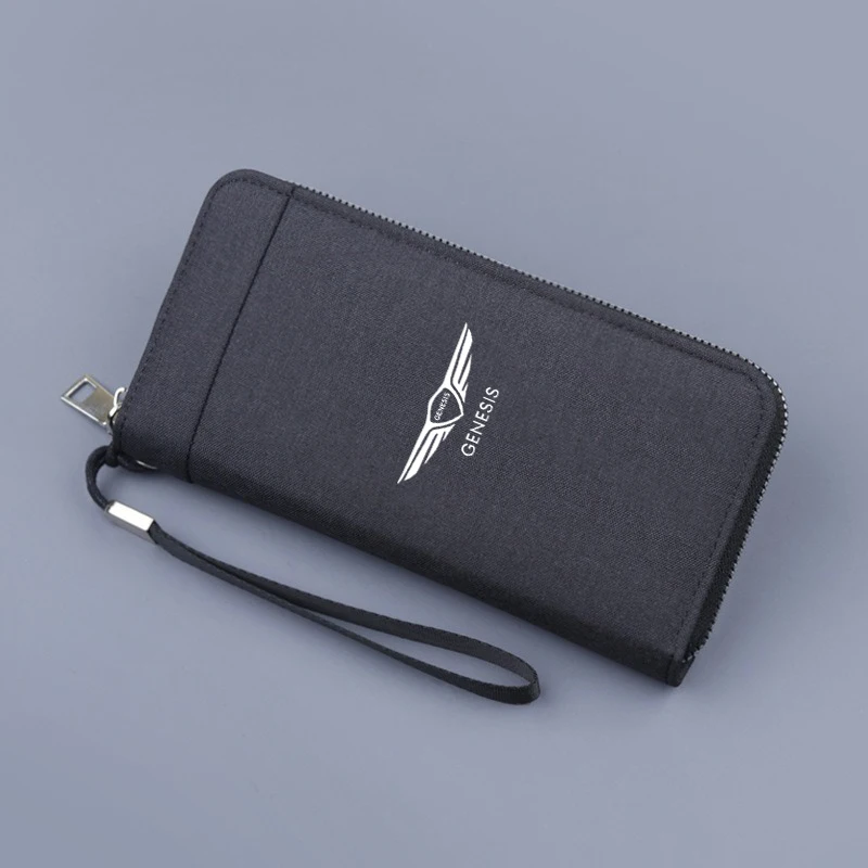 New Canvas Car Driving Document bag ID Passport Card Wallet Card Pouch For GENESIS Coupe EQ900 G80 G90 GV60 GV70 GV80 GV90