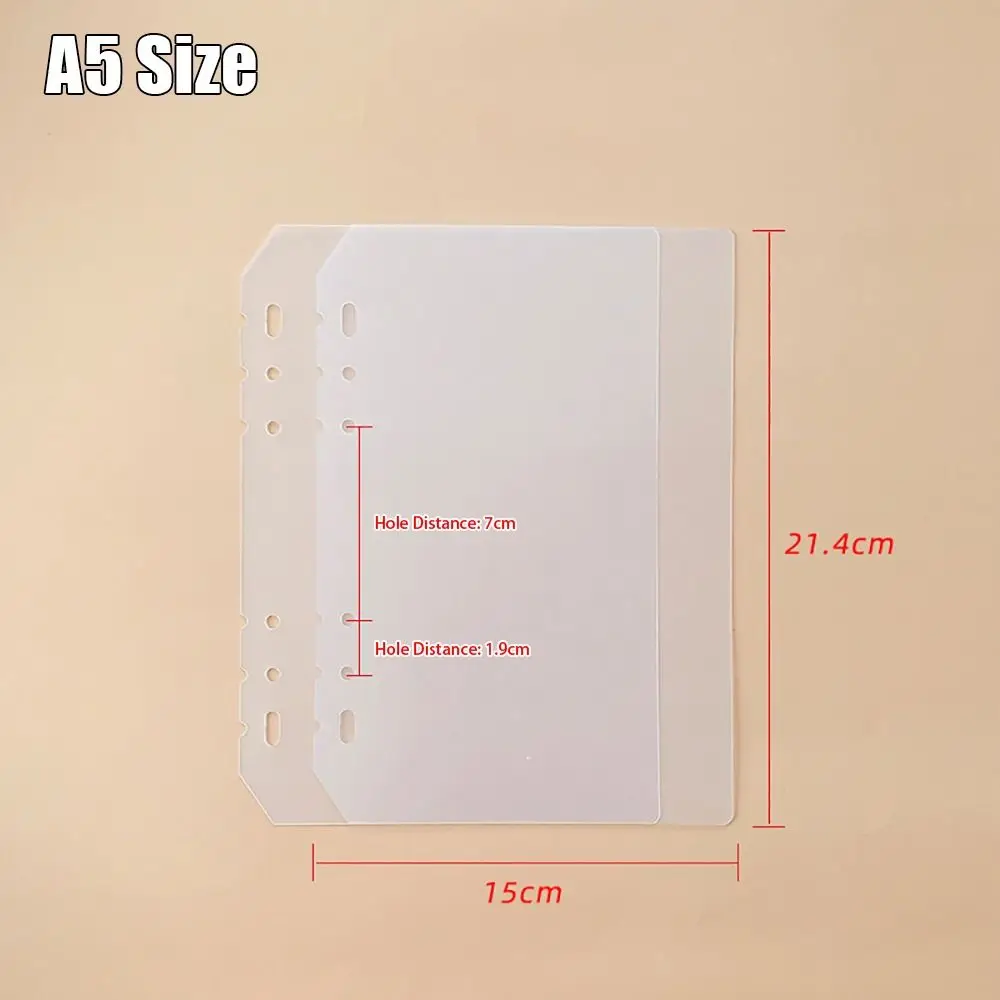 10Pcs A4 A5 A6 A7 Notebook Divider Stationery Accessories Transparent Inner Paper Separator Matte PP Binder Organizer Baffle