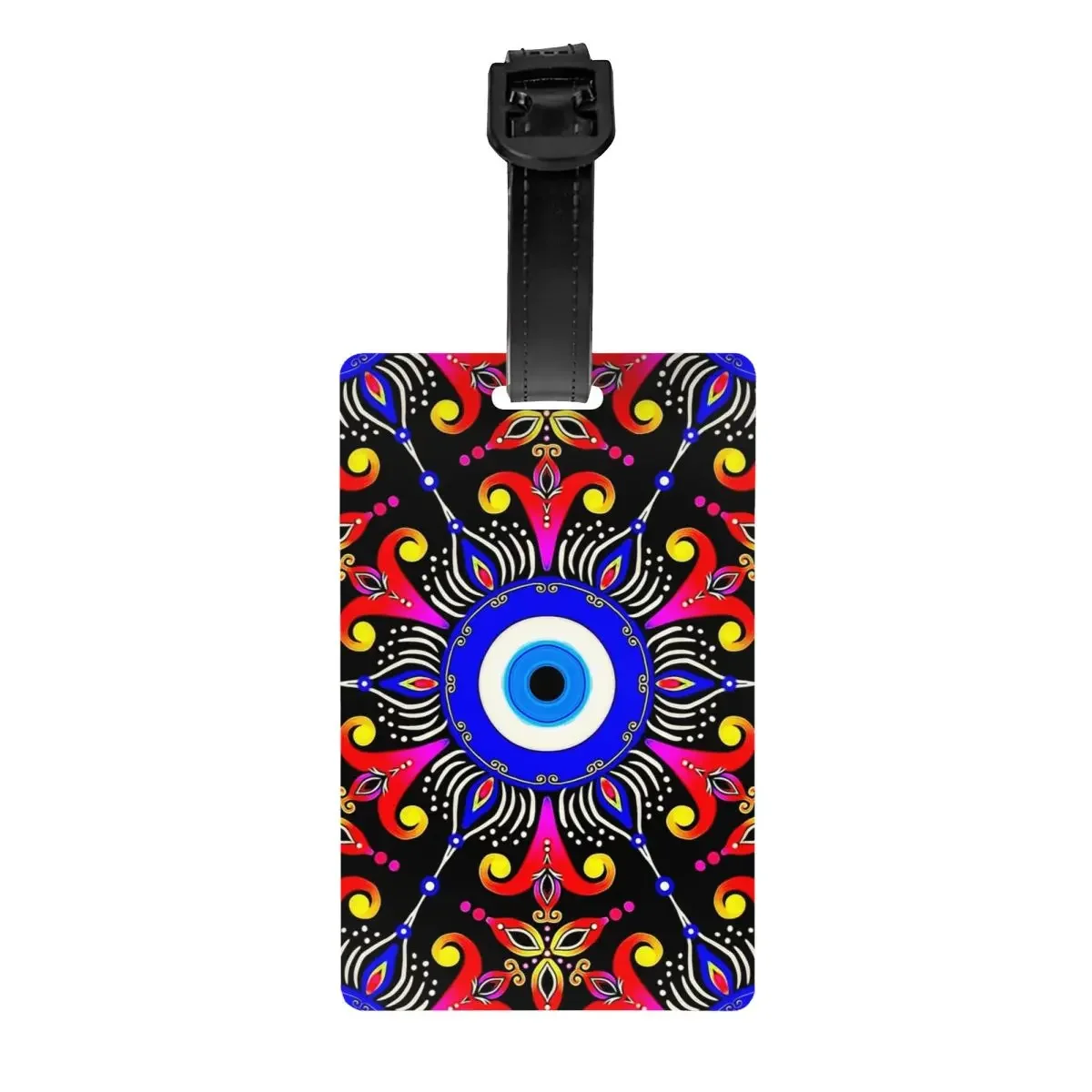 Custom Mediterranean Evil Eye Luggage Tag With Name Card Turkish Amulet Culture Privacy Cover ID Label for Travel Bag Suitcase