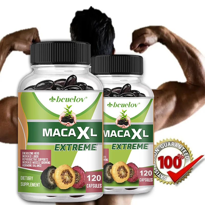 Organic Maca Root Extract, 1000 mg, Supports Buttocks and Bodybuilding, Energy Supplement, Muscle Growth, Unisex 120 Capsules