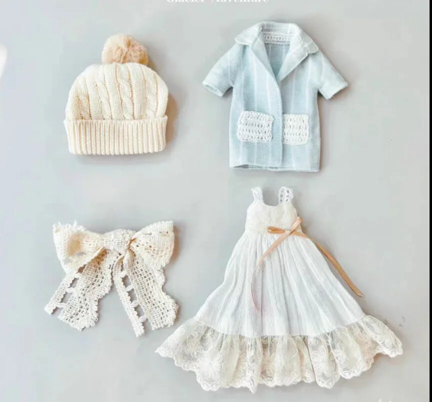 2026 Nuovo arrivo inverno giapponese 4 pezzi Blythe gonna a canotta, cappotto, sciarpa, cappello1/6 30 cm (adatto per azone, Pullip, Ob22/24/26, Licca)