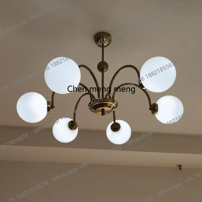 

French vintage chandelier study, art, glass ball medieval bedroom chandelier