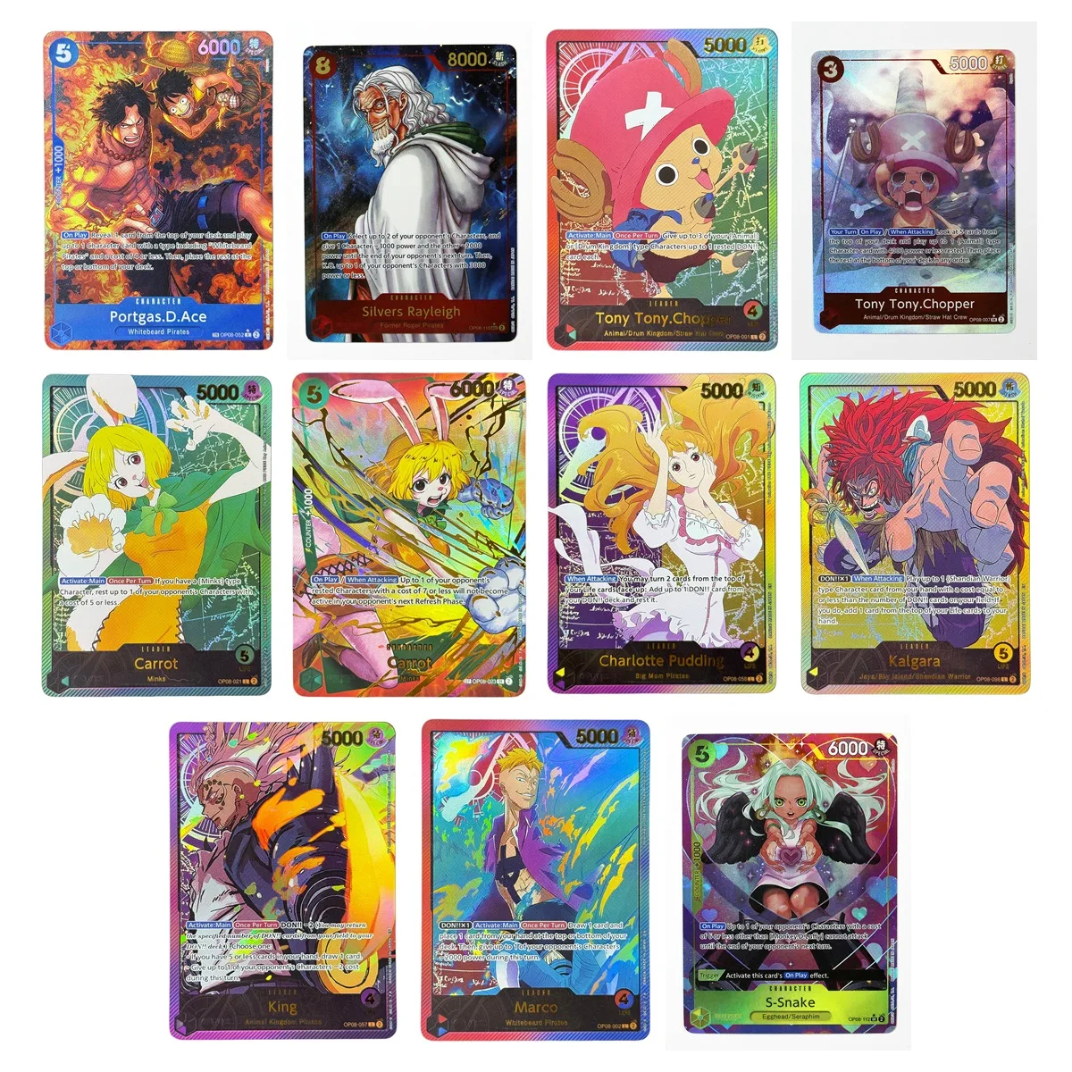 One Piece Proxy Card 2025 OP08 Cards Portgas D Ace Silvers Rayleigh Collectible Trading Card Anime TCG Singles Toys Gift