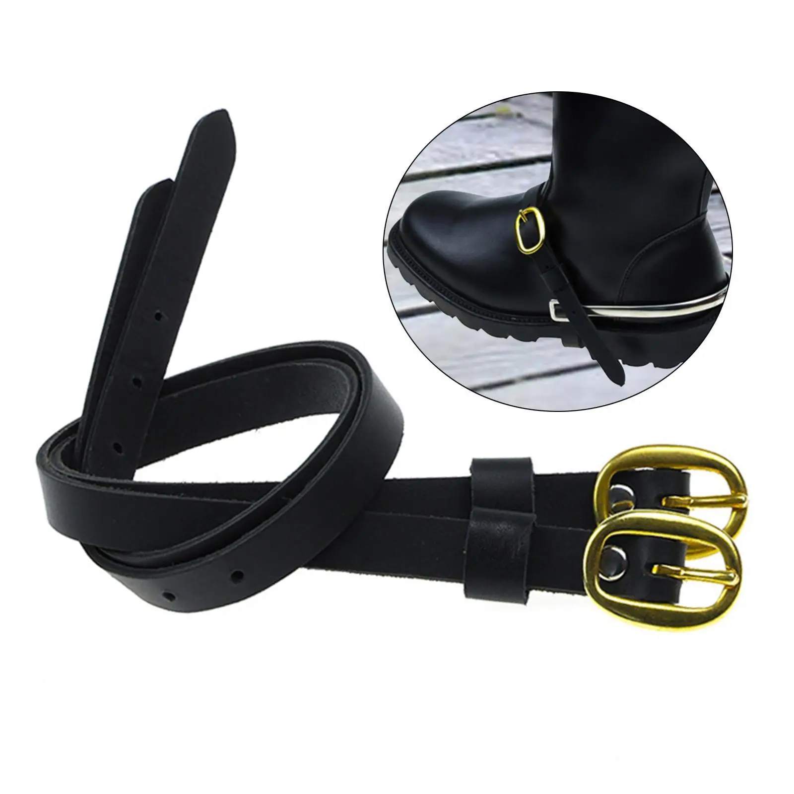 Equestrian Adjustable Spur Straps for Boots PU Leather Horse Sport Girl Boots Outdoor Riding Gear