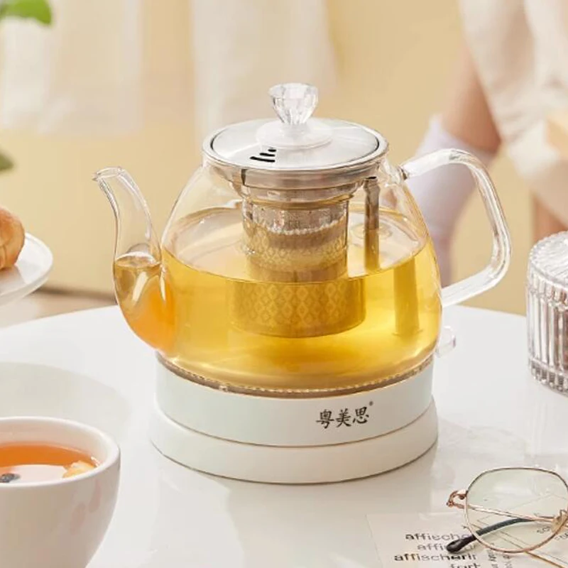 غلاية شاي زجاجية منزلية كهربائية ، شفافة طويلة الفم ، إيقاف التشغيل ، 220 فولت