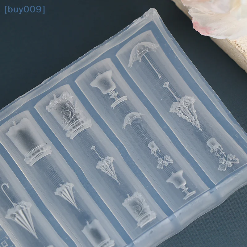 3d alívio renda guarda-chuva silicone molde da arte do prego diy decoração do prego transparente manicure modelo guarda-chuva silicone arte do prego molde presente