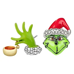 Decorazione natalizia Orecchini mostro capelli verdi Orecchini Grinch dal design alla moda