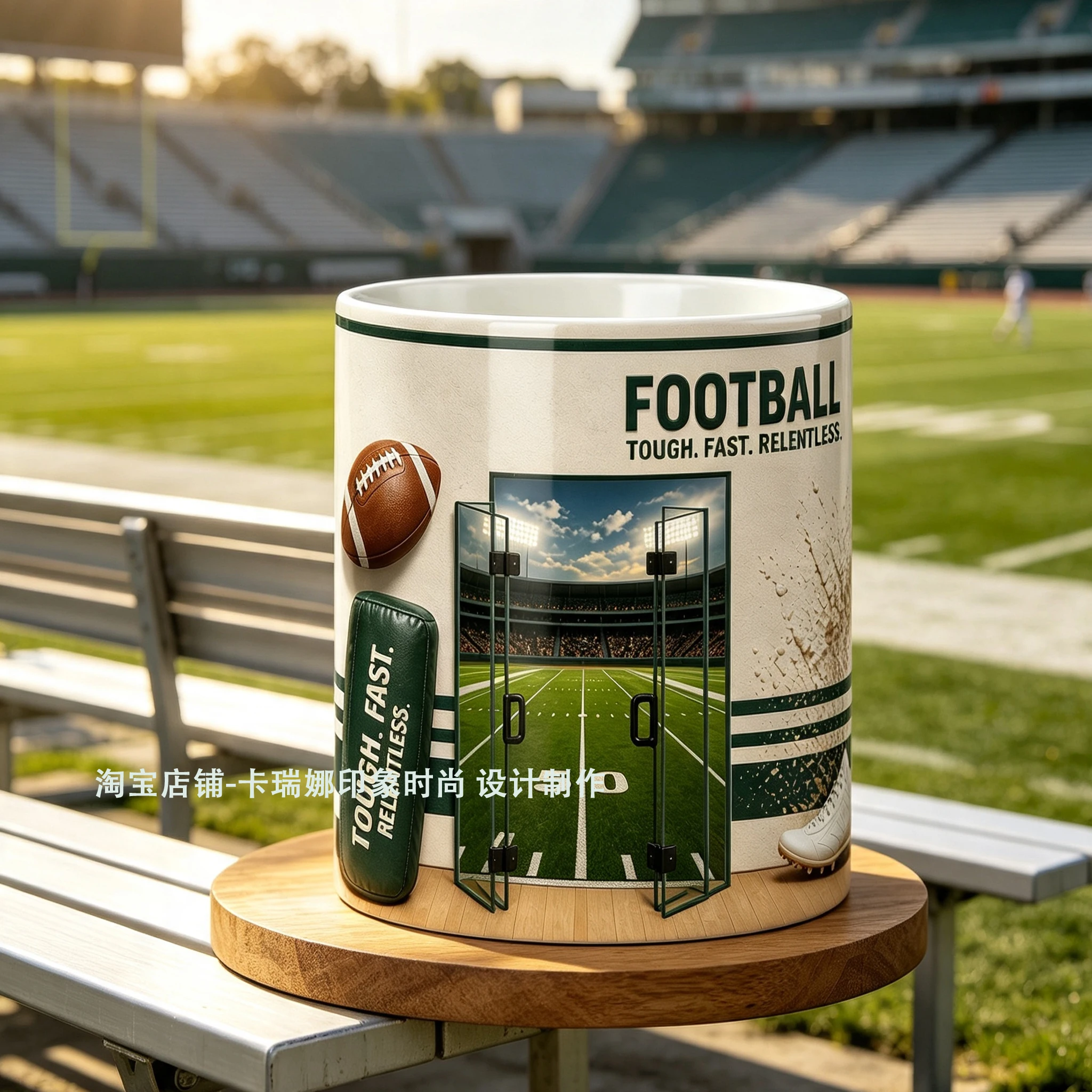 Custom Name Rugby Football Ceramic Mug, Personalized Rugby Fan Coffee Cup, Sports Themed Drinkware Gift for Rugby Lovers