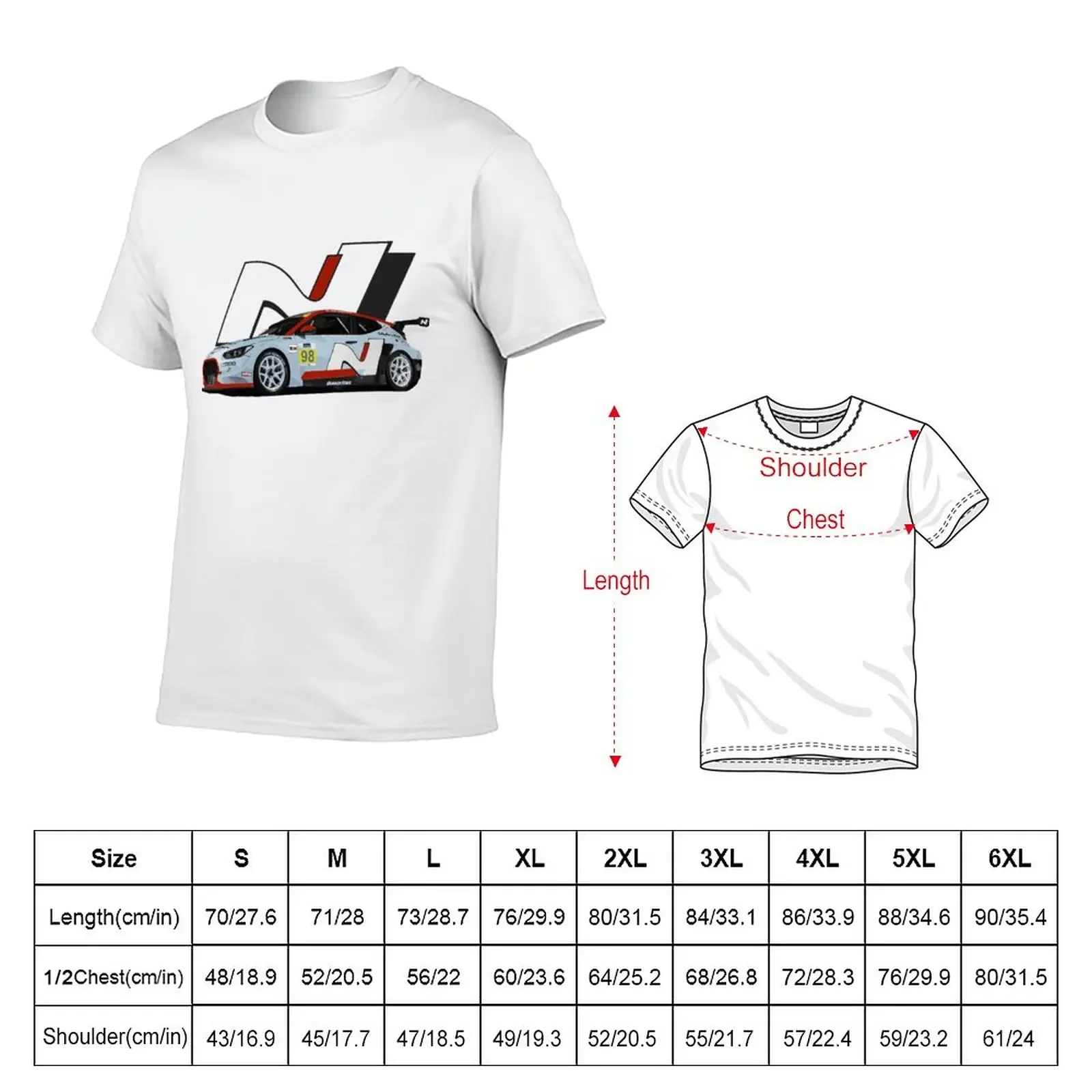 New Veloster N TCR Race Car T-Shirt summer top graphic t shirt t shirts for men graphic