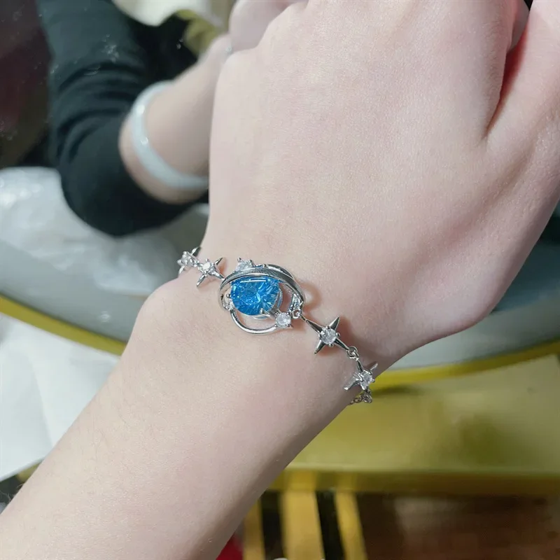 MDL مويسانيتي نمط الأصلي أوروبا والولايات المتحدة زحل جديد انفجار فلاش ستار سلسلة 18K مطلي شخصية المتخصصة