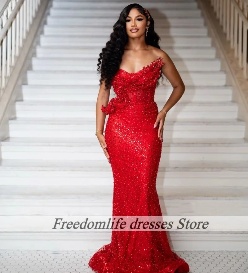 Pailletten verjaardagsjurken 2026 luxe lieverd zeemeermin feestjurk voor zwarte meisjes ruches galajurken op maat