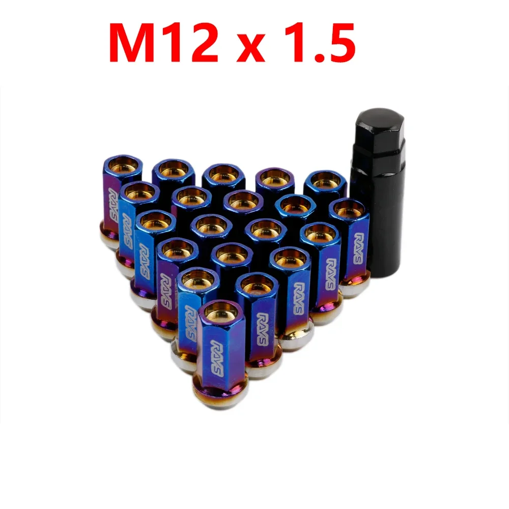 Rays 17HEX Brunt Blue A7075 Aluminum Alloy Car Wheel Rims Lock Lug Nuts image 3