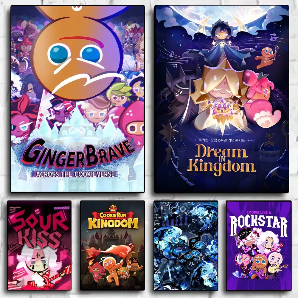 C-Cookie Run K-Kingdom Poster Stickers HD Waterproof Painting Wall Art for Bedroom Living Room Home Decor Decoration Gift