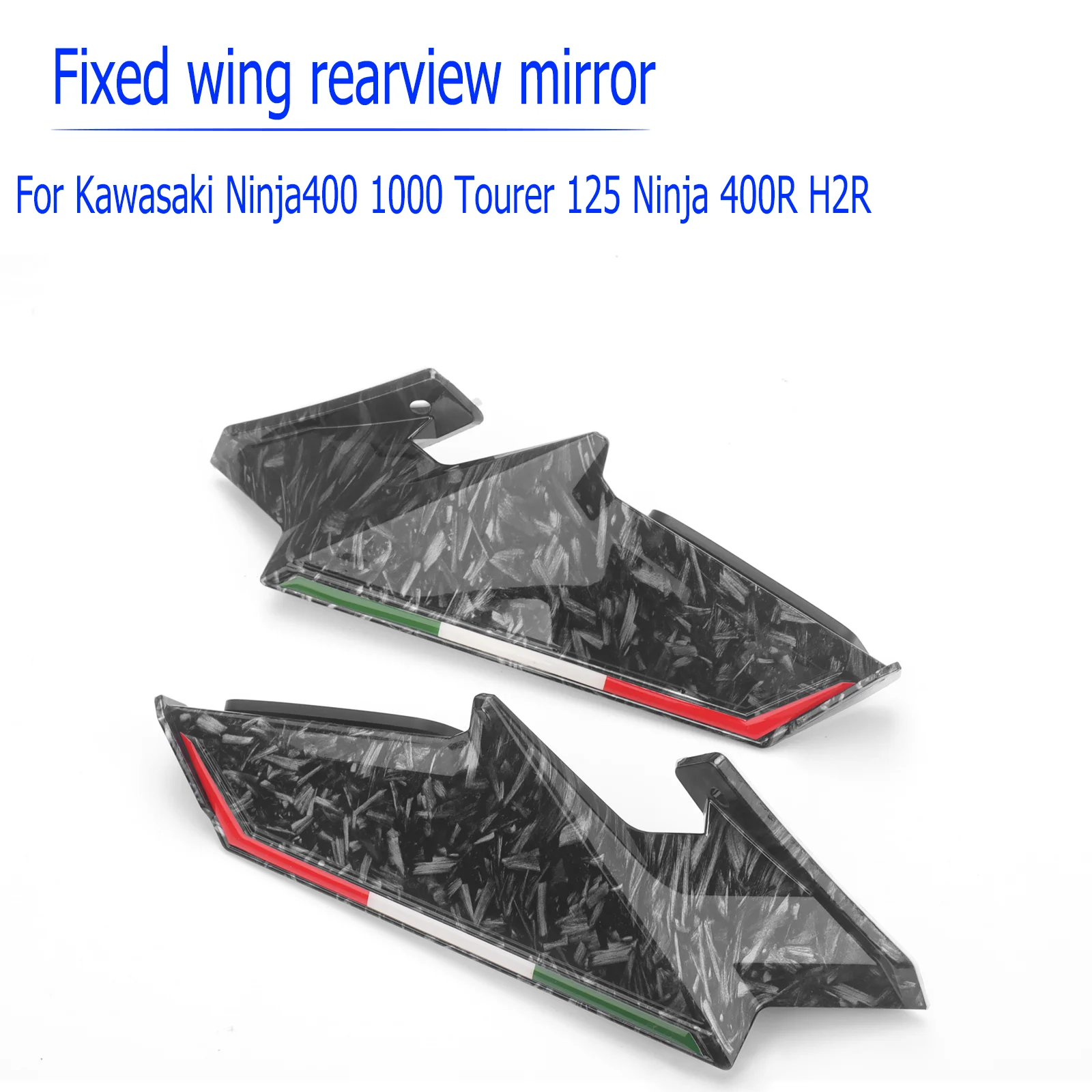 

For Kawasaki Ninja400 1000 Tourer 125 Ninja 400R H2R, Motorcycle Fixed Wing Front Windshield Mirror ABS Folding Side Mirror