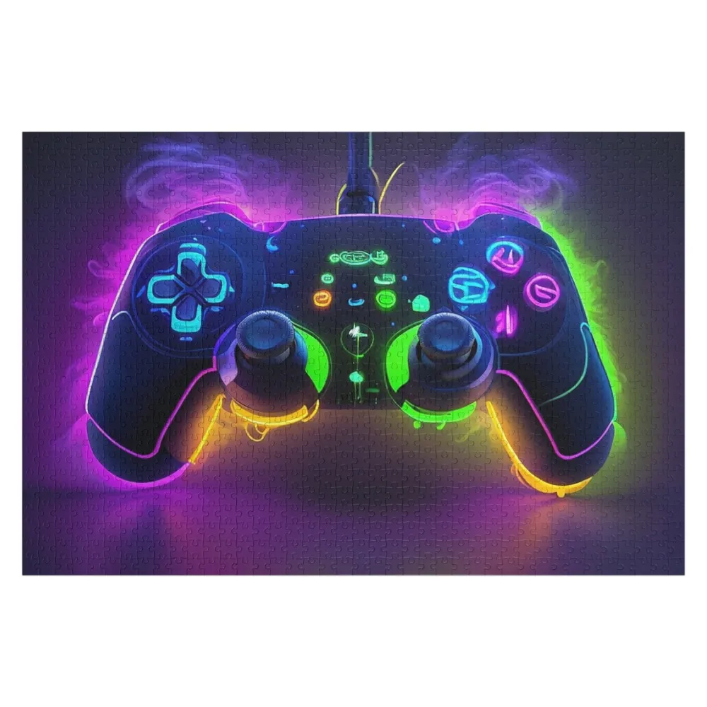 

Neon Light Game Controller! Jigsaw Puzzle Toddler Toys Custom Child Name Wooden Toy Baby Toy Puzzle