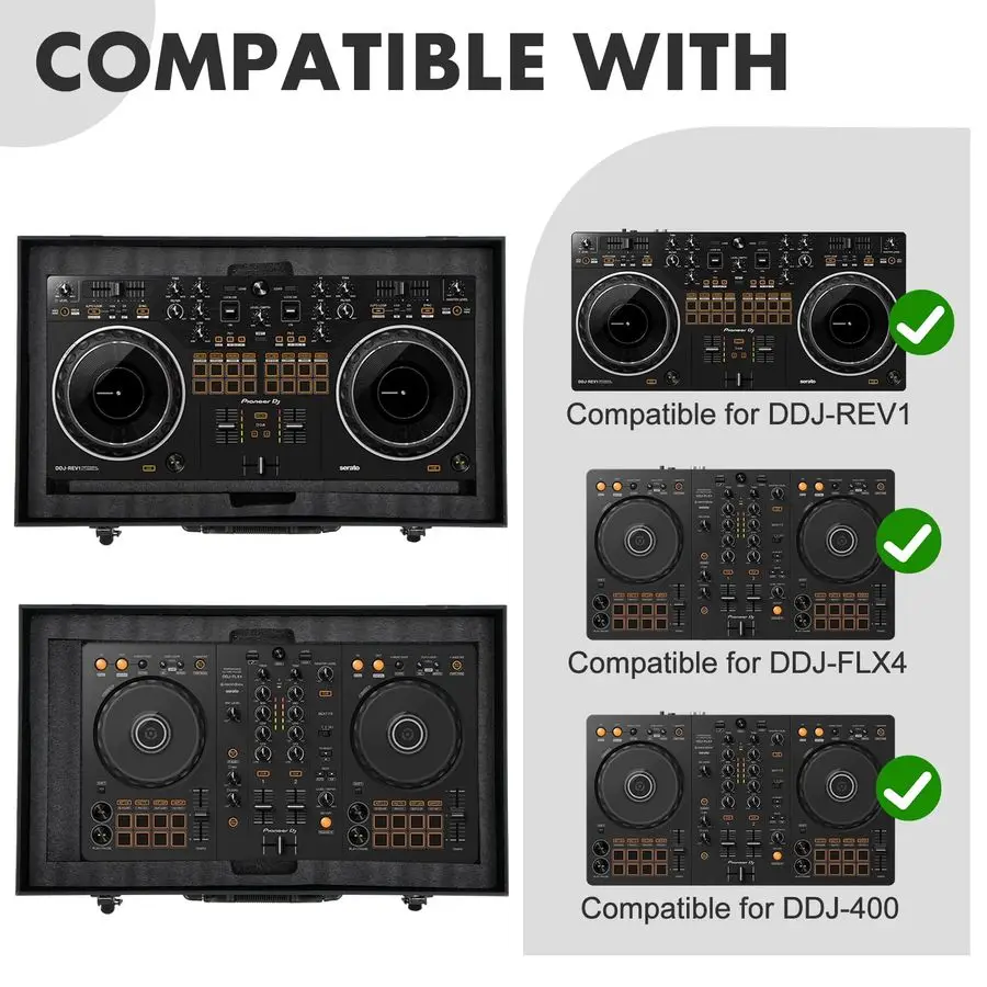 حافظة صلبة لوحدة التحكم لـ DDJFLX4 DDJ400 DDJREV1 DDJSB3 DDJSB2 طبقة مزدوجة عالية الكثافة واقية رغوة خلاط تخزين صندوق سفر wi