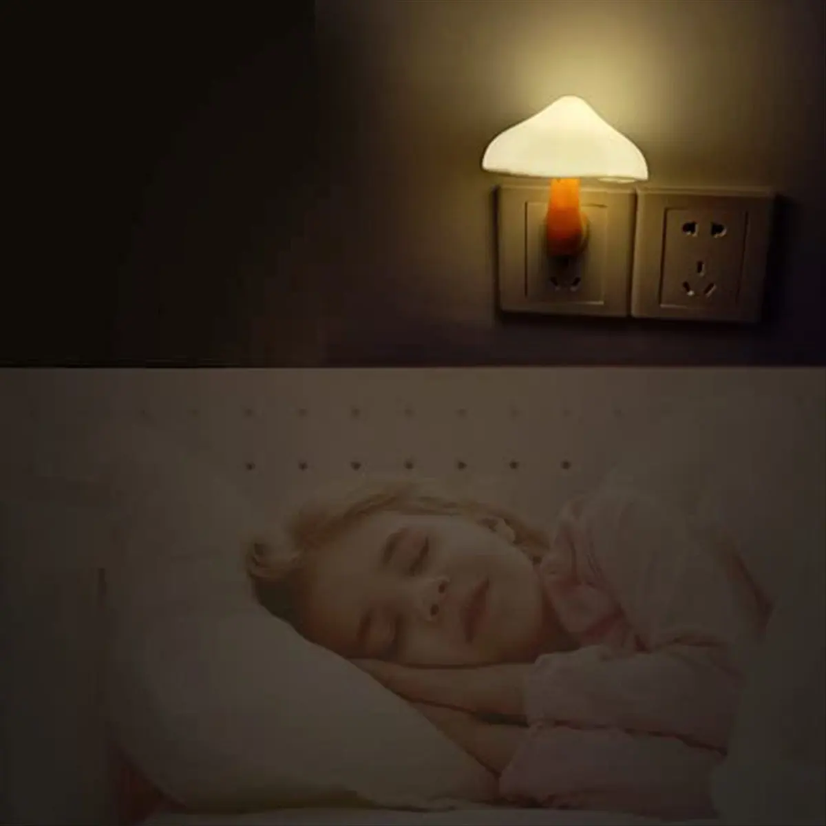 Carefree- 4 Pack Plug in Night Light, Mushroom Light LED Nightlights for Kids, Adults, Bedroom, Bathroom,Hallway
