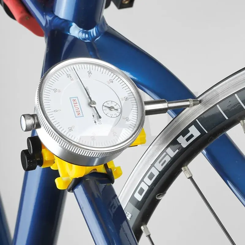 

Портативный инструмент для проверки велосипедных колес AXI с механическим циферблатным индикатором, 3-ступенчатый нейлоновый инструмент для выравнивания колес с точной регулировкой