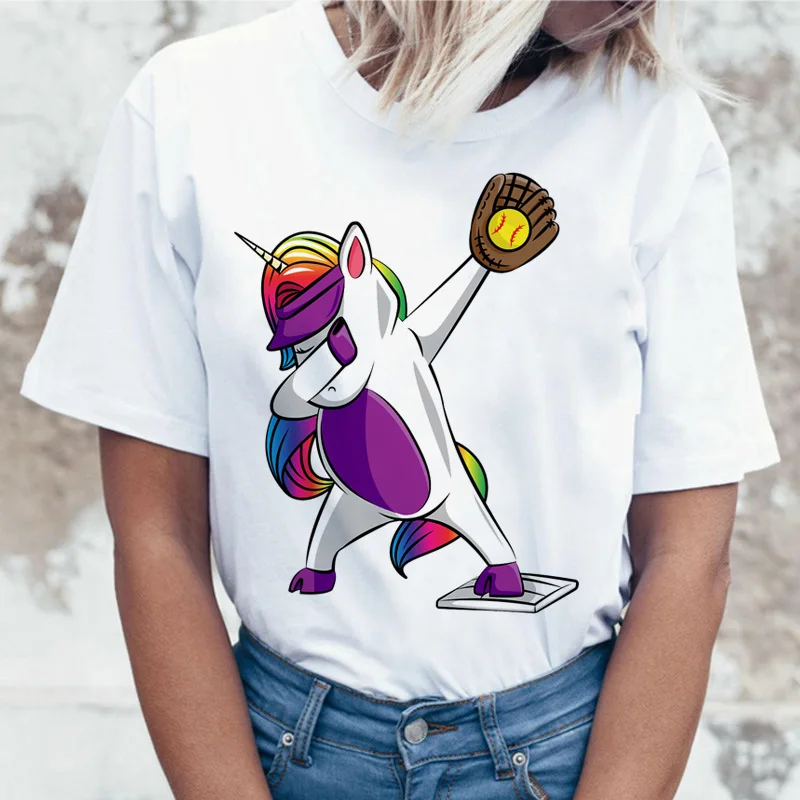 Unicorn Kawaii Unicornio 90s women t shirt top tee shirts female ulzzang harajuku Short Sleeve Hip Hop korean style Graphic