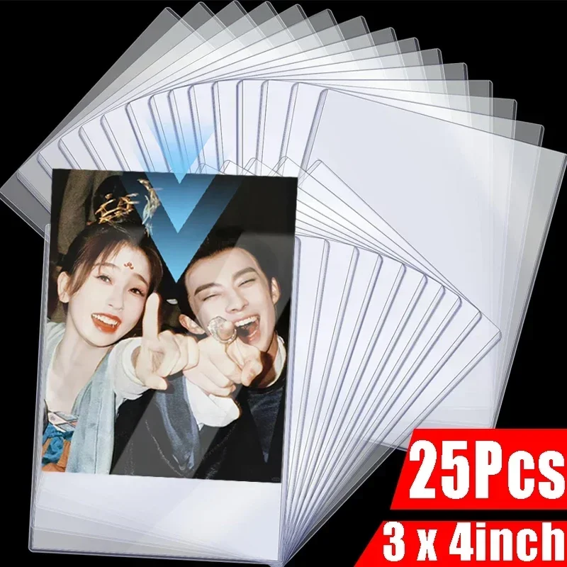 25PCS 35PT Clear Sleeve Gaming Trading Card Holder Sleeves PVC Card Holder 3X4