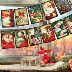 1 Set Christmas Decorations Vintage Style Christmas Banner,Victorian Style Christmas Bunting, Santa Christmas Banner Home Decor