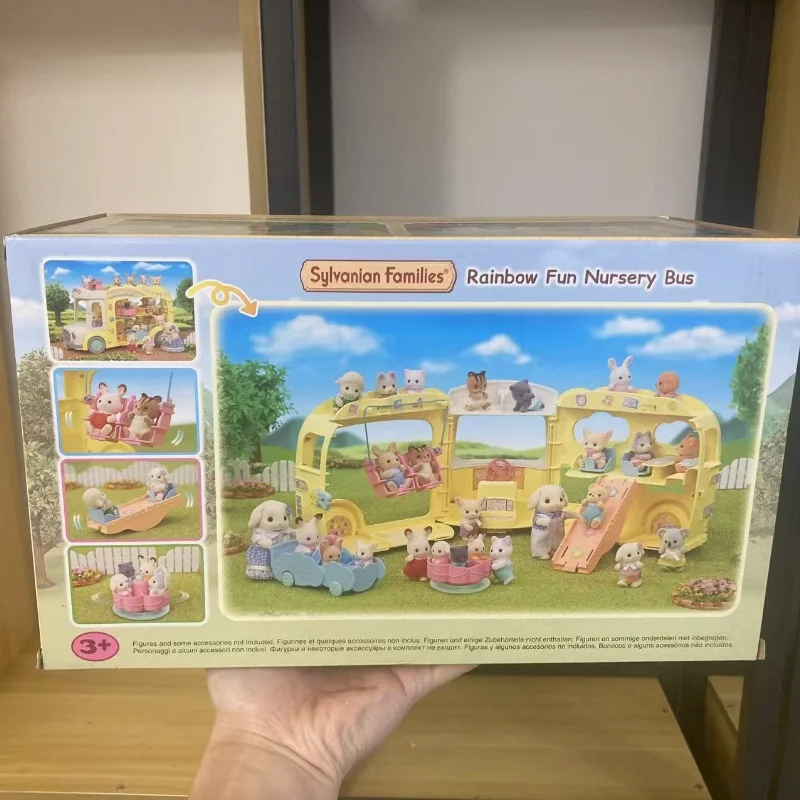 Sylvanian familles accessoires Calico bichiers fille enfants jouets Miniature voiture poupée arc-en-ciel amusant pépinière Bus jouets pour enfants cadeau