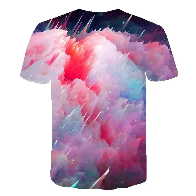 Sommer neue Männer T-Shirt 3d gedruckt lila Galaxie Muster interessante Mode lässig kreativ verkaufen Männer kurz ärmel ige Top